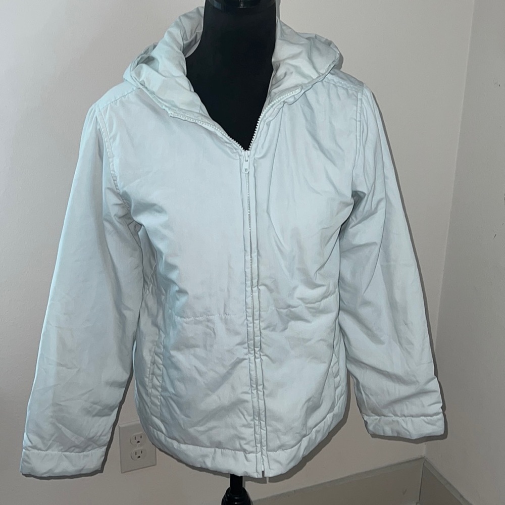 GAP zip up hoodie light jacket Sz M light puff aqua